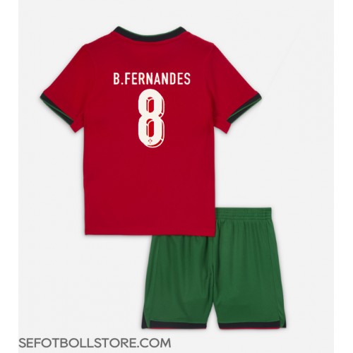 Portugal Bruno Fernandes #8 Replika babykläder Hemmaställ Barn EM 2024 Kortärmad (+ korta byxor)